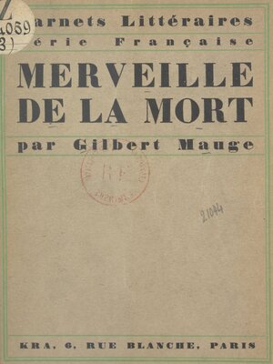 cover image of Merveille de la mort